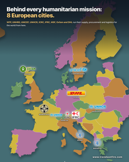 European humanitarian HQ map