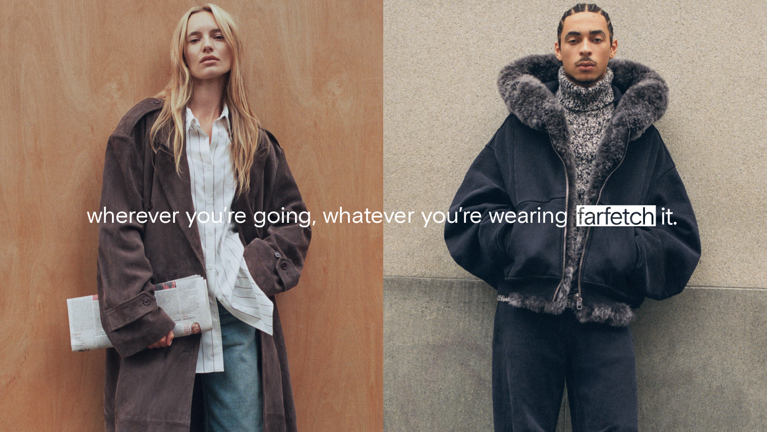 Farfetch FW25 campaign — luxury marketplace imagery
